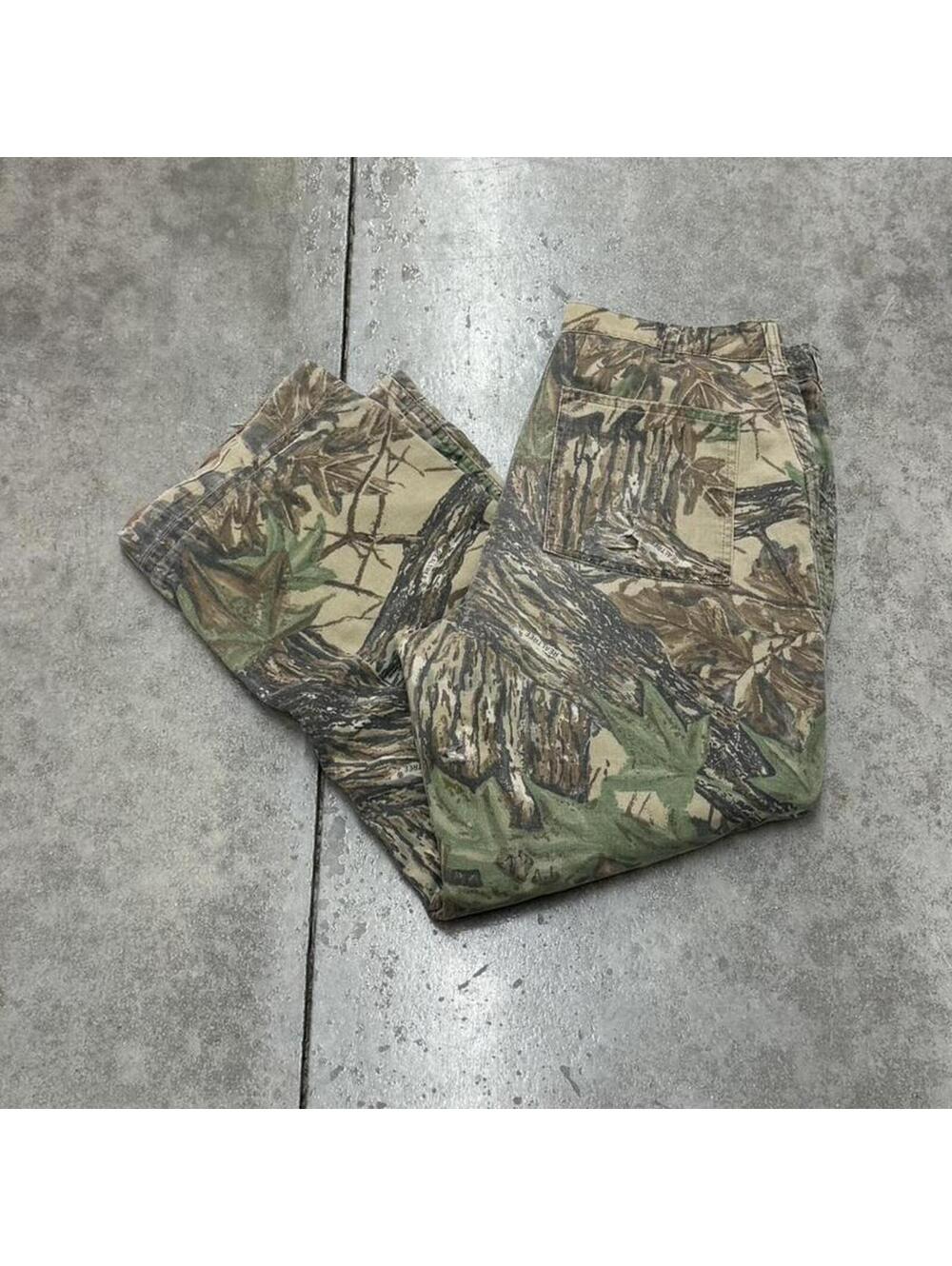 vintage duxbak lined realtree camo relaxed baggy fit cargo pants size 32 x 30